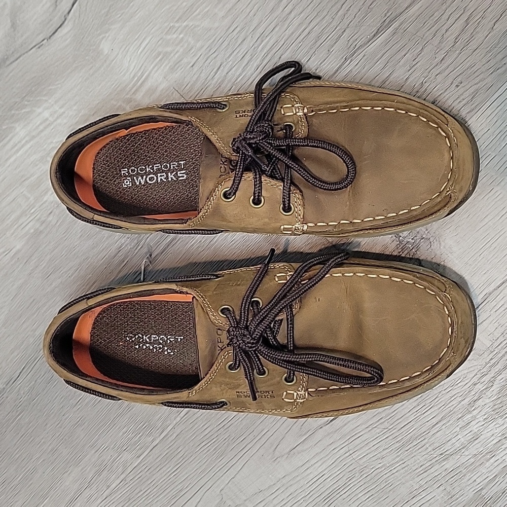 ROCKPORT WORKS Steel Toe Slip On Loafers Sailing Club RK6736 Mens size 10